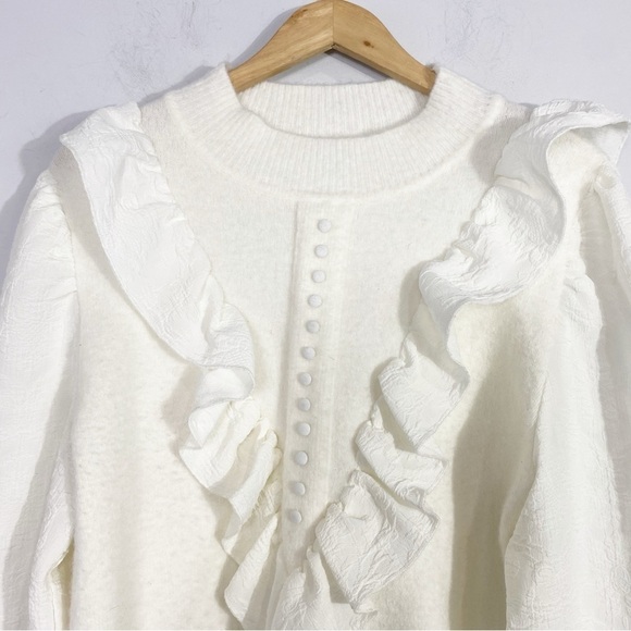 ZARA Combination Ruffled Knit Sweater - Picture 2 of 8